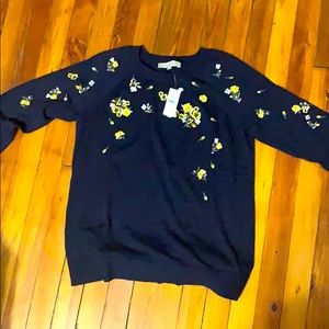 NWT Loft navy and floral sweater
